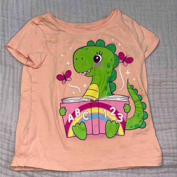 2t children’s place tshirt dinosaur reading - Picture 1 of 1